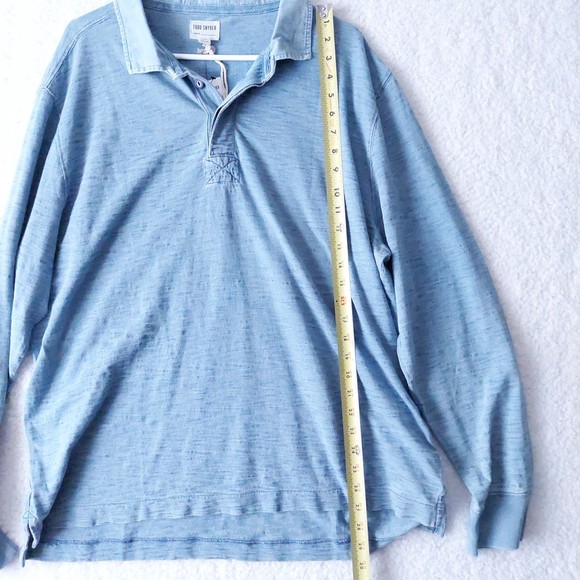 Todd Snyder Shirt Mens Medium Indigo Bleach Wash LS Rugby Shirt Sz XXL NWT - Picture 11 of 15